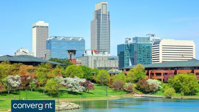 Building, greens, water, river